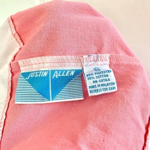 80s Vintage Justin Allen high rise shorts pastel color block stripe pull on M - Picture 5 of 7